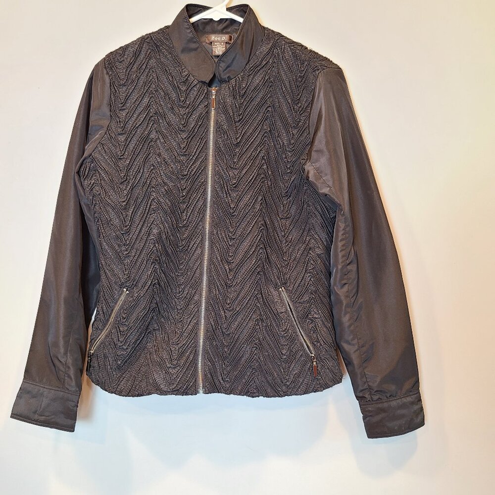 Zoe D Jacket Black Chevron Womens Small